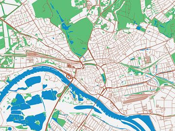 Kaart van Arnhem in de stijl Urban Ivory van Map Art Studio