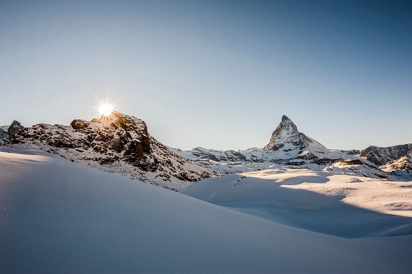 Matterhorn, Zwitserland vlak voor zonsondergang van Judith Noorlandt