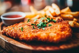 Crispy fish fillet with chips by Poster Art Shop