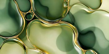 Moderne voorjaarsabstractie in groen en goud