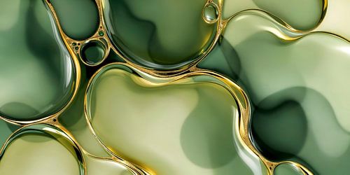 Moderne voorjaarsabstractie in groen en goud