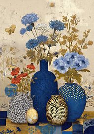 Vibrant Flowers in Stylish Vases by Eye catching paintings