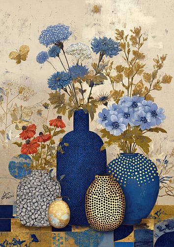 Des fleurs éclatantes dans des vases élégants sur Peintures accrocheuses