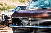 Broken headlight from an old Chevrolet