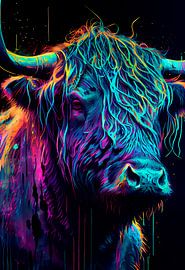 Farbenfrohes Porträt eines schottischen Highlanders