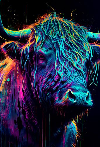 Colorful portrait of a Scottish Highlander