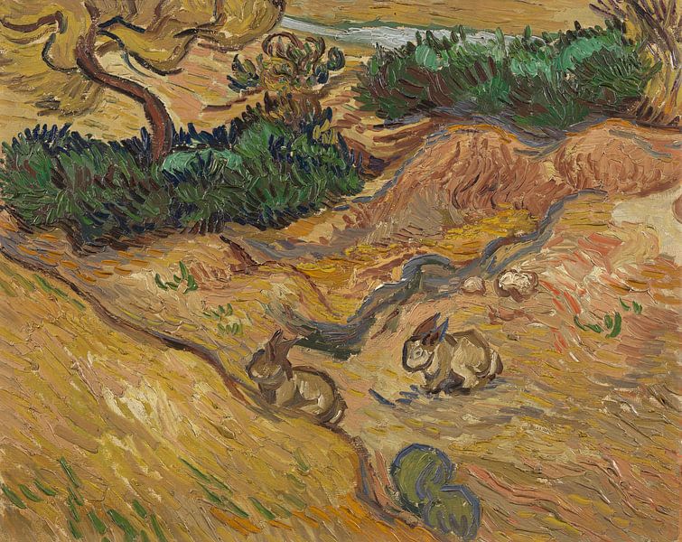 Vincent van Gogh, Landschaft mit Kaninchen von 1000 Schilderijen