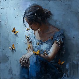 Surreal Body Insects Emerging Acrylic Painting Dark Textured Art by Aden Pink Studio