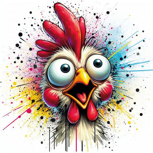 Huhn Pop Art Stil von Betty Maria Digital Art