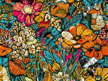Fragmentierte florale Schönheit: Ein modernistisches Feld von Arjen Roos