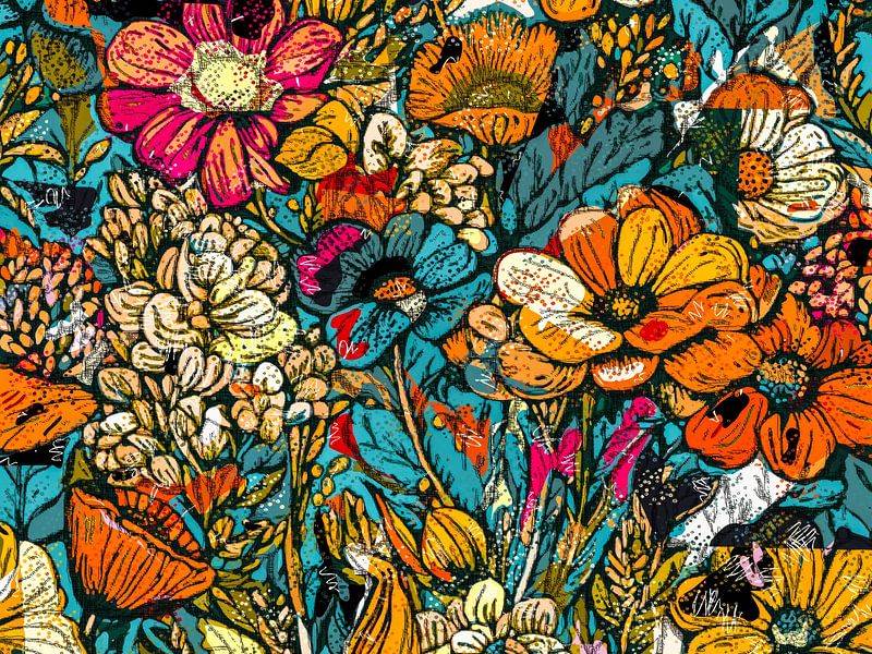 Fragmented Floral Beauty: A Modernist Field by Arjen Roos