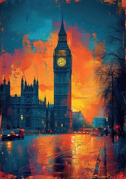 London "Big Ben" Thames England by Niklas Maximilian