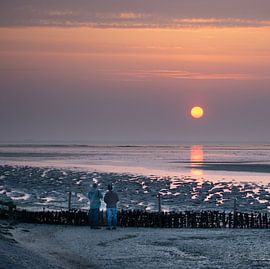 Romance au bord de la mer au coucher du soleil sur Manuel Oost