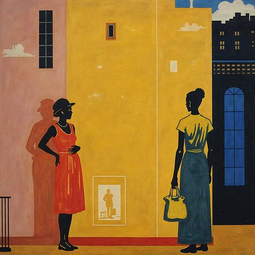 Gefluisterde geheimen in een zonovergoten straat