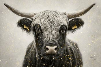 Schottischer Highlander mit Gold