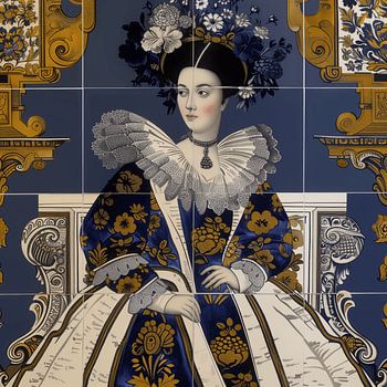 Carrelage hollandais avec dame noble