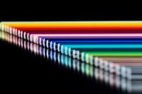Pencils in a row.