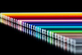 Bleistifte in einer Reihe.