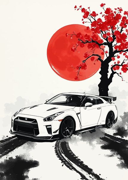 The Nissan GT-R Sumi-e by MIROKKU