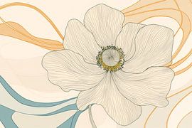 Anmutige Blüte mit sanften Wellenlijnen von Poster Art Shop