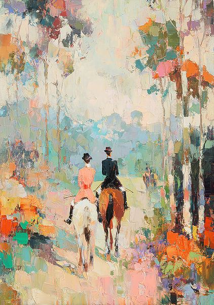 Riders on a forest path by Niklas Maximilian