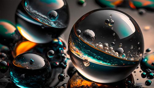 Bal met luchtbellen en kleuren