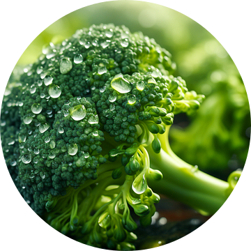 Verse biologische broccoli met waterdruppels op de bodem van Animaflora PicsStock