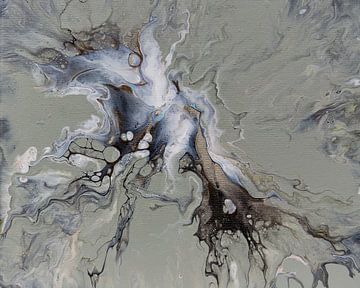 Oyster Pearl - Abstract schilderij van acrylverf op canvas van Hannie Kassenaar