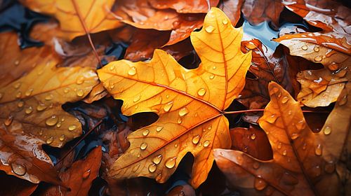 Feuilles d'automne sur le sol