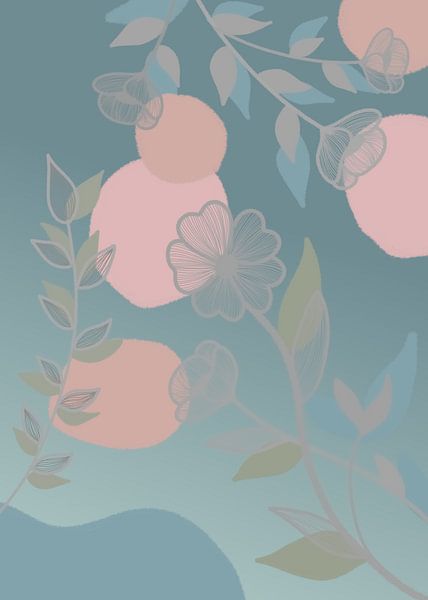 Line art - Pastel flowers by Moonheart Artworks
