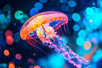 Fantasierijke kwallen onder water van Poster Art Shop