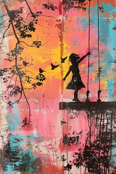 Banksy colourful by Imperial Art House