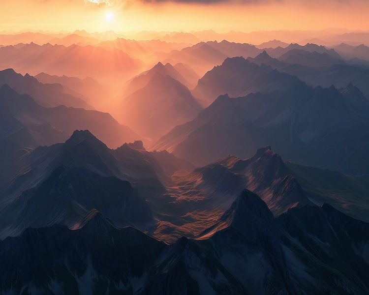 Fantastische Bergwelt von fernlichtsicht