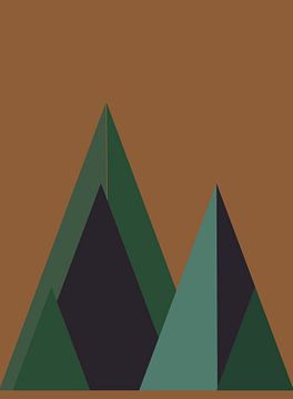 Yama - Grafisch abstracte design van bergen in de Dolomieten van Jebinterior ~ notARTificial