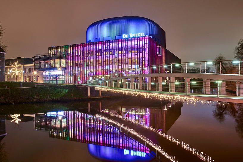 Theatre De Spiegel reflected in the water by Jenco van Zalk