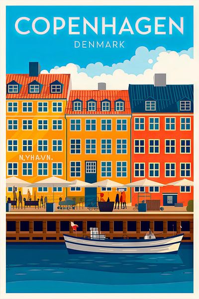 Kopenhagen, Denemarken. van Poster Art Shop