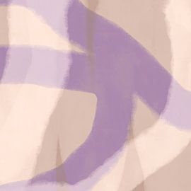 Modern abstract minimalist painting in beige and lilac by Dina Dankers