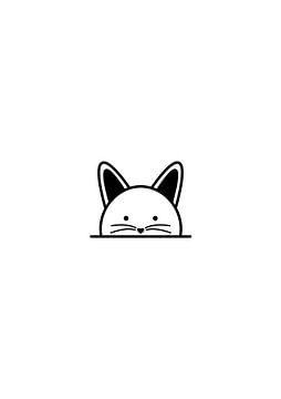 Minimalistische Katze Line Art - Niedliche Wandkunst von irgian firmansyah