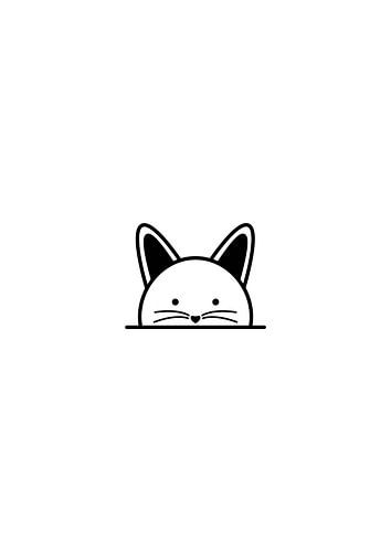 Minimalist Cat Line Art - Cute Wall Art