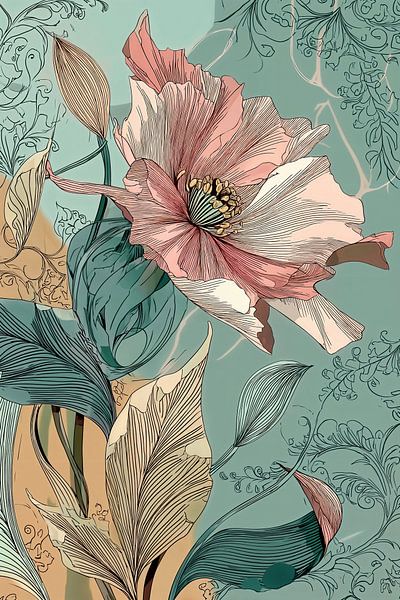 Flore vintage aux tons pastel n° 2 par Studio BB