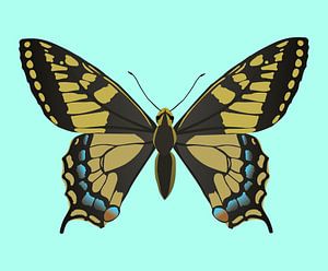 Machaon (papillon). Illustration numérique