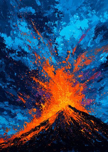 Explosie van een vulkaanuitbarsting