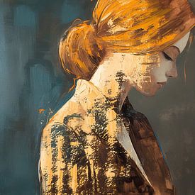 Vrouwenportret | Quiet Echoes of the City van De Mooiste Kunst