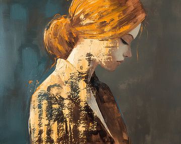 Vrouwenportret | Quiet Echoes of the City van De Mooiste Kunst
