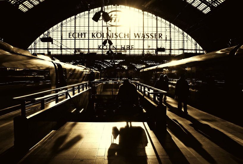 Köln Bahnhof (monochrom) von Die Farbenfluesterin