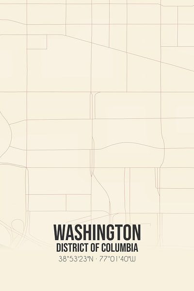 Carte ancienne de Washington (District de Columbia), Etats-Unis. par Affiches de lieux
