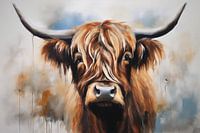 Starende Schotse Hooglander in Detail