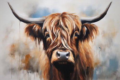 Starende Schotse Hooglander in Detail