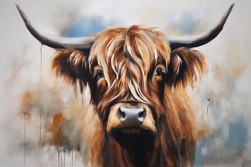 Staring Scottish Highlander in Detail by Art & Soul Creations