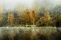 Bomen aan een meer (herfst, schilderij) van Art by Jeronimo thumbnail